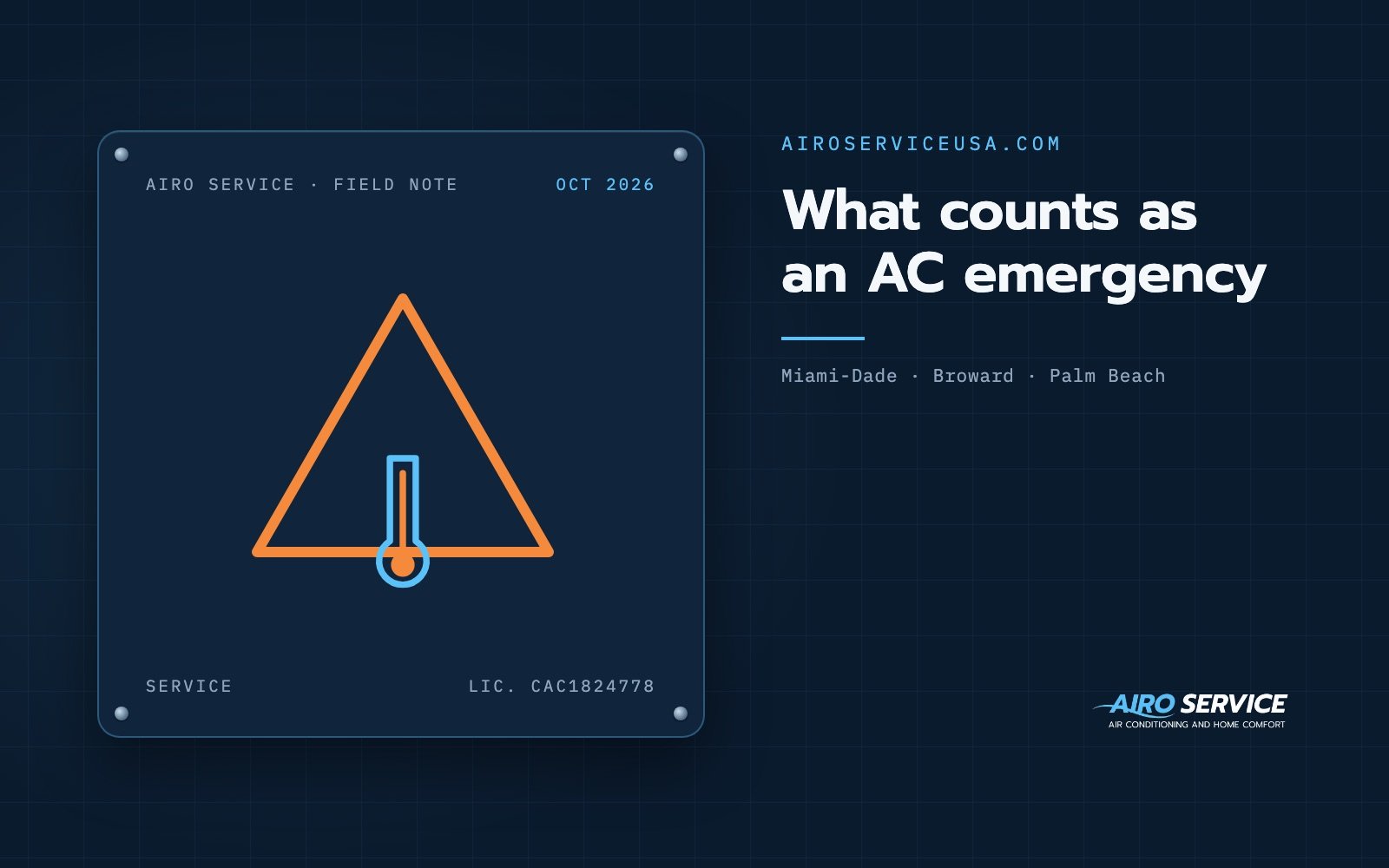 What counts as an AC emergency — Airo Service field note
