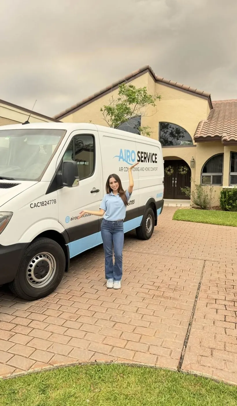 Airo Service van parked at a customer's home